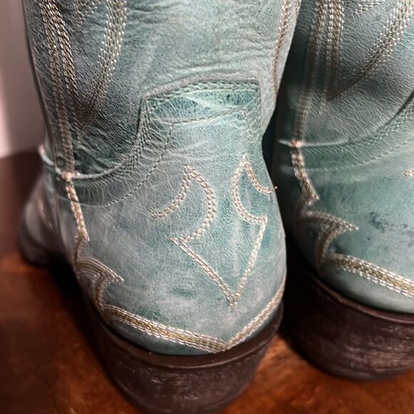 🔥 Yippee Ki Yay Old Gringo Embroidered Turquoise Cowboy Boots - Women's Sz 7.5B - Picture 9 of 15